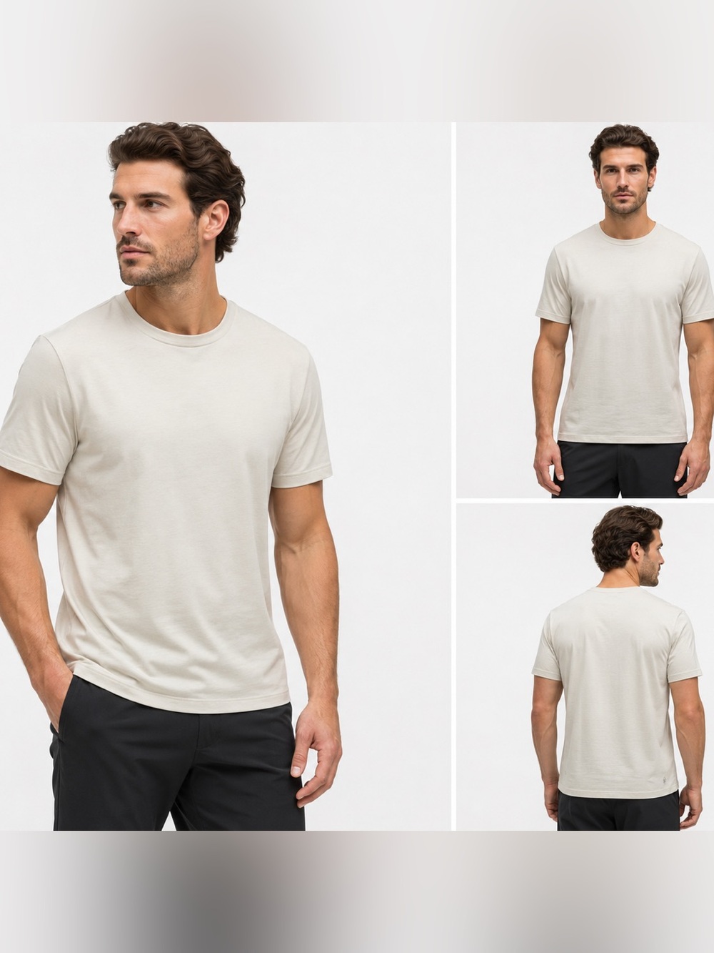 lululemon athletica Men's Crew T-Shirt‎ in Light Beige